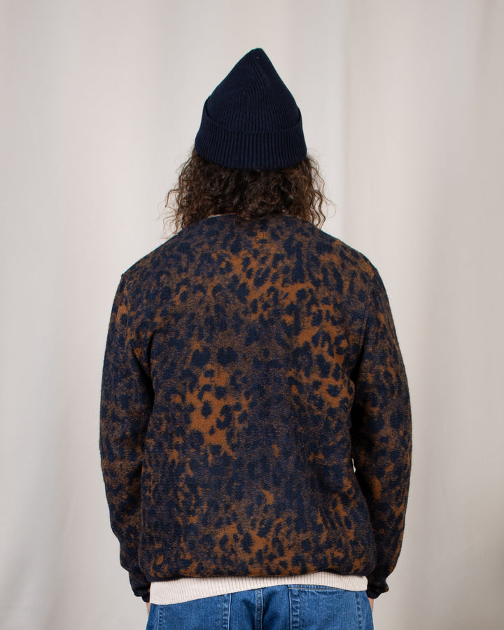 Cardigan Night Leopard Dark Navy/Brown