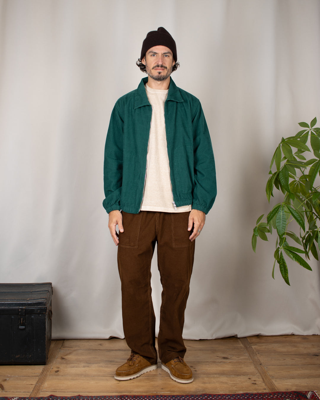 Fine Cord Work Jacket Green