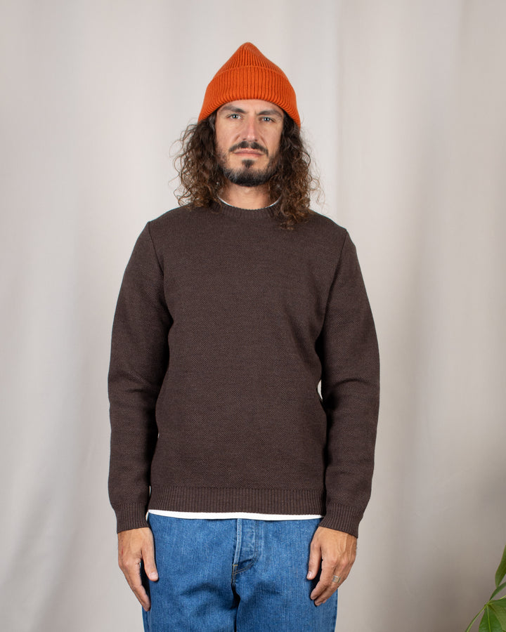 Pull Youri Col Rond Marron