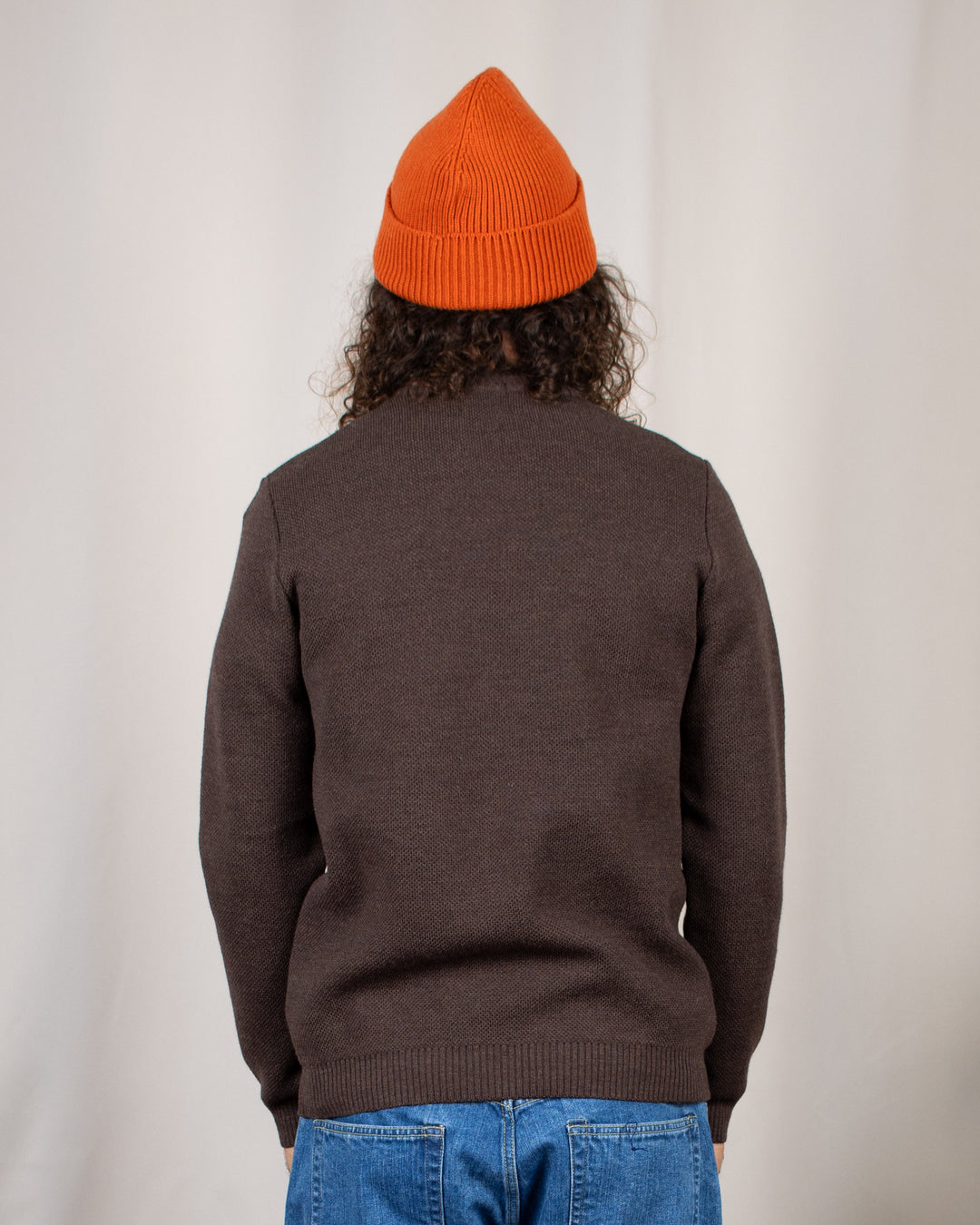 Pull Youri Col Rond Marron