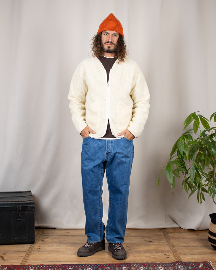 Zip Liner Jacket Galaxy Fleece Ecru