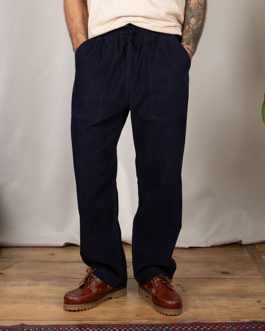 Fine Cord Chef Pants Navy