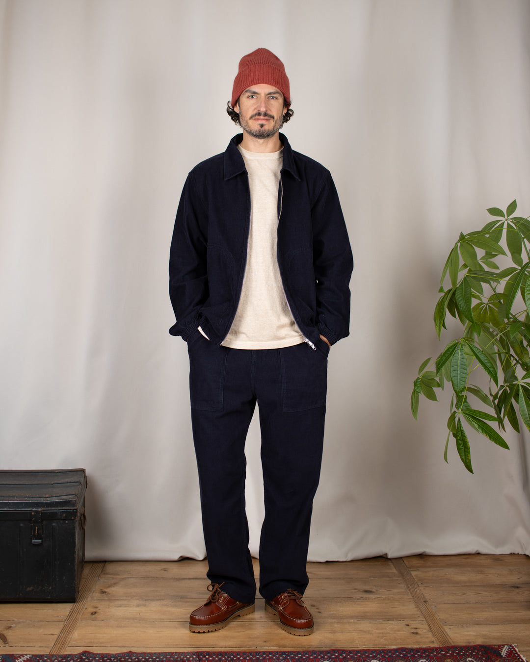 Fine Cord Work Jacket Navy