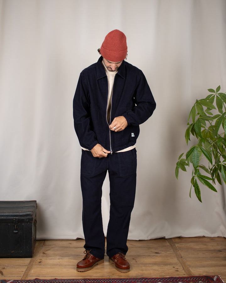 Fine Cord Work Jacket Navy