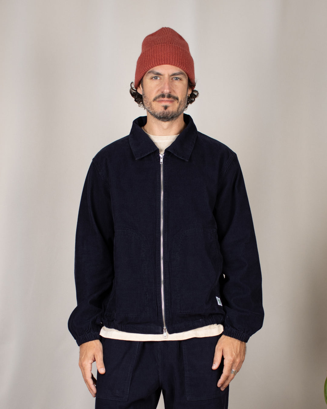 Fine Cord Work Jacket Navy