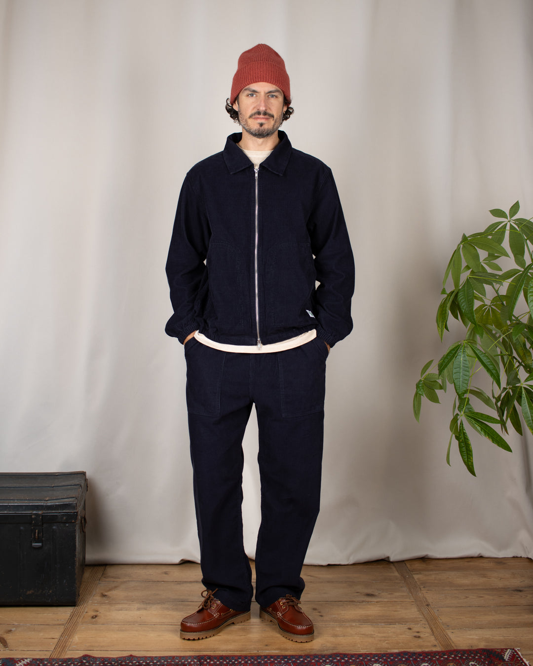Fine Cord Work Jacket Navy