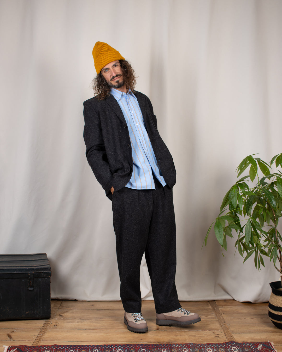 Oxford Pant Salt N Pepper Tweed Black