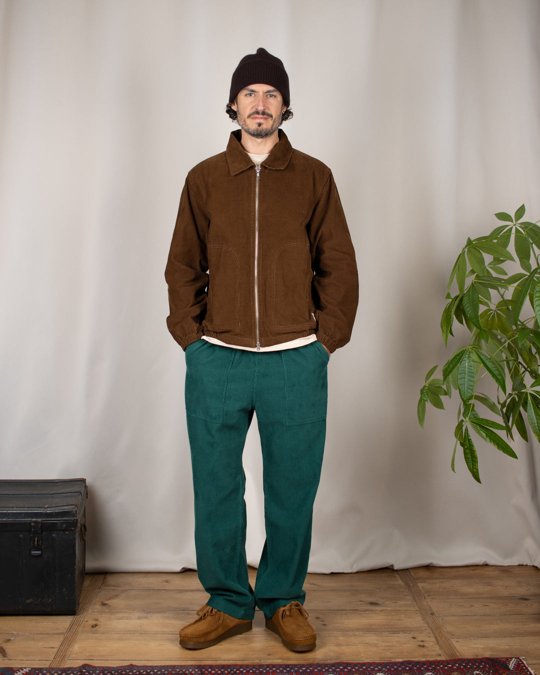 Fine Cord Chef Pants Green