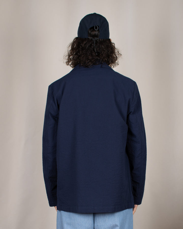 Two Button Jacket Derby Stripe Navy