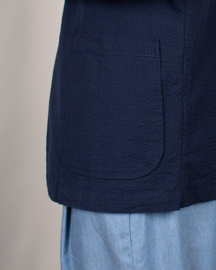 Two Button Jacket Derby Stripe Navy