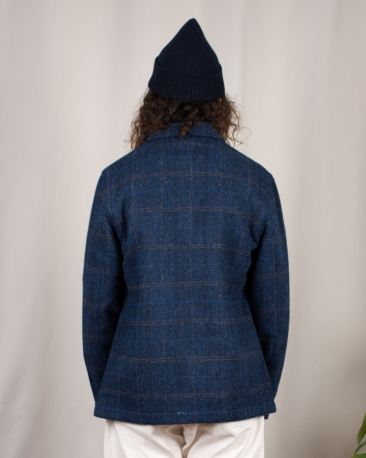 Bakers C Jacket Harris Tweed Plaid Navy