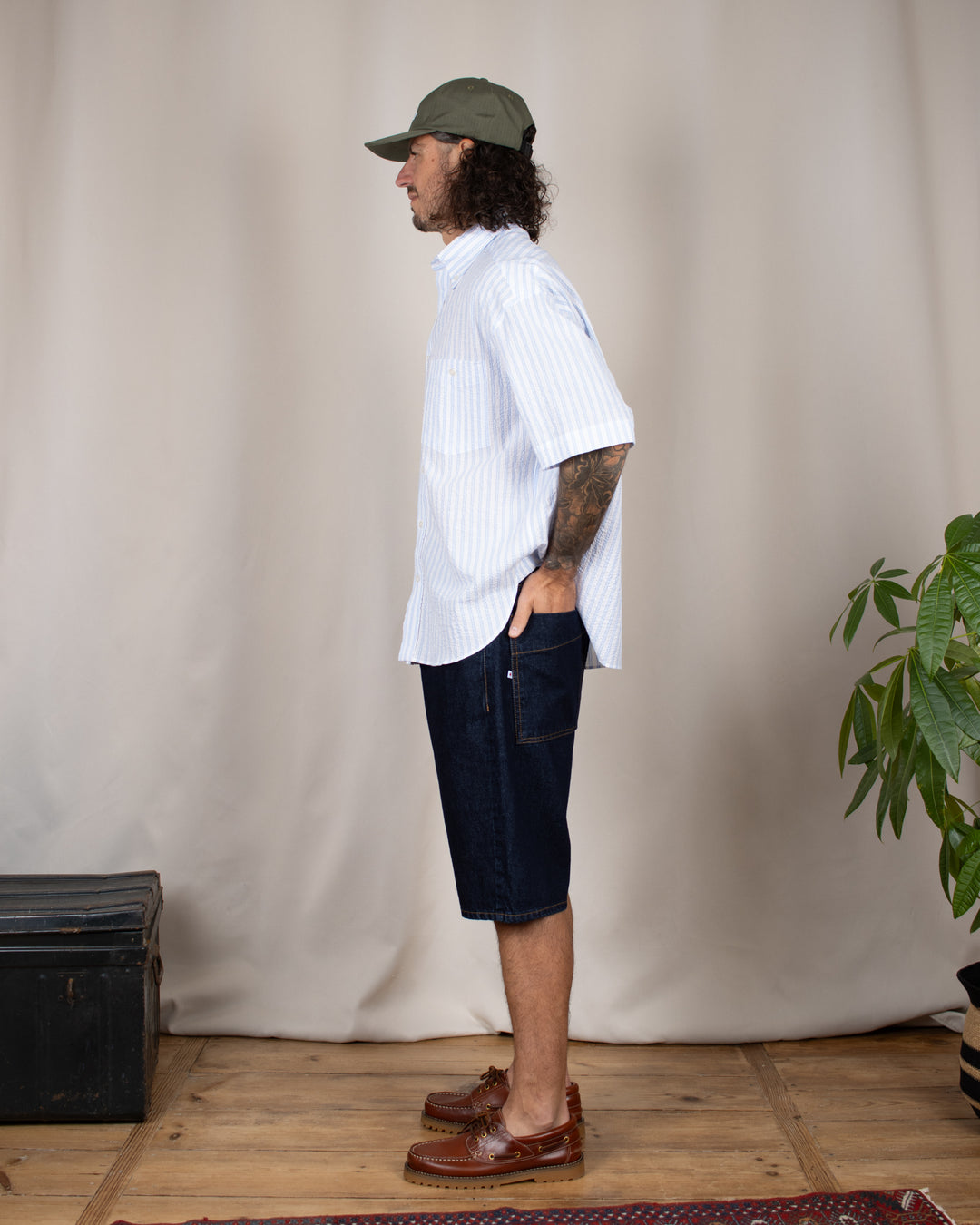 Japan Square Pocket Short Blu Raw