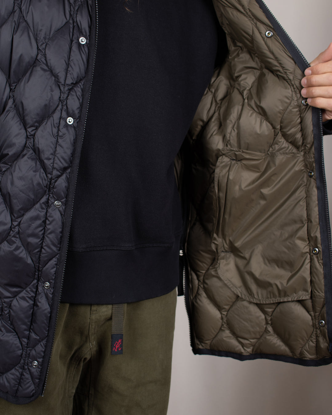 Military M65 Liner W-Zip Hood Down Jacket Black