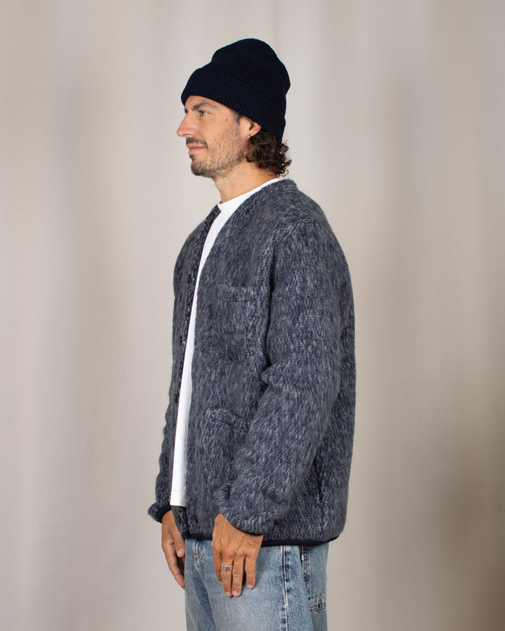 Cardigan Losso Mohair Mix Navy/Pale Grey