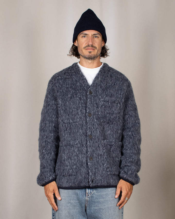 Cardigan Losso Mohair Mix Navy/Pale Grey