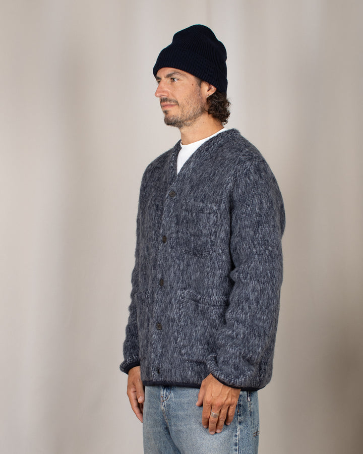 Cardigan Losso Mohair Mix Navy/Pale Grey