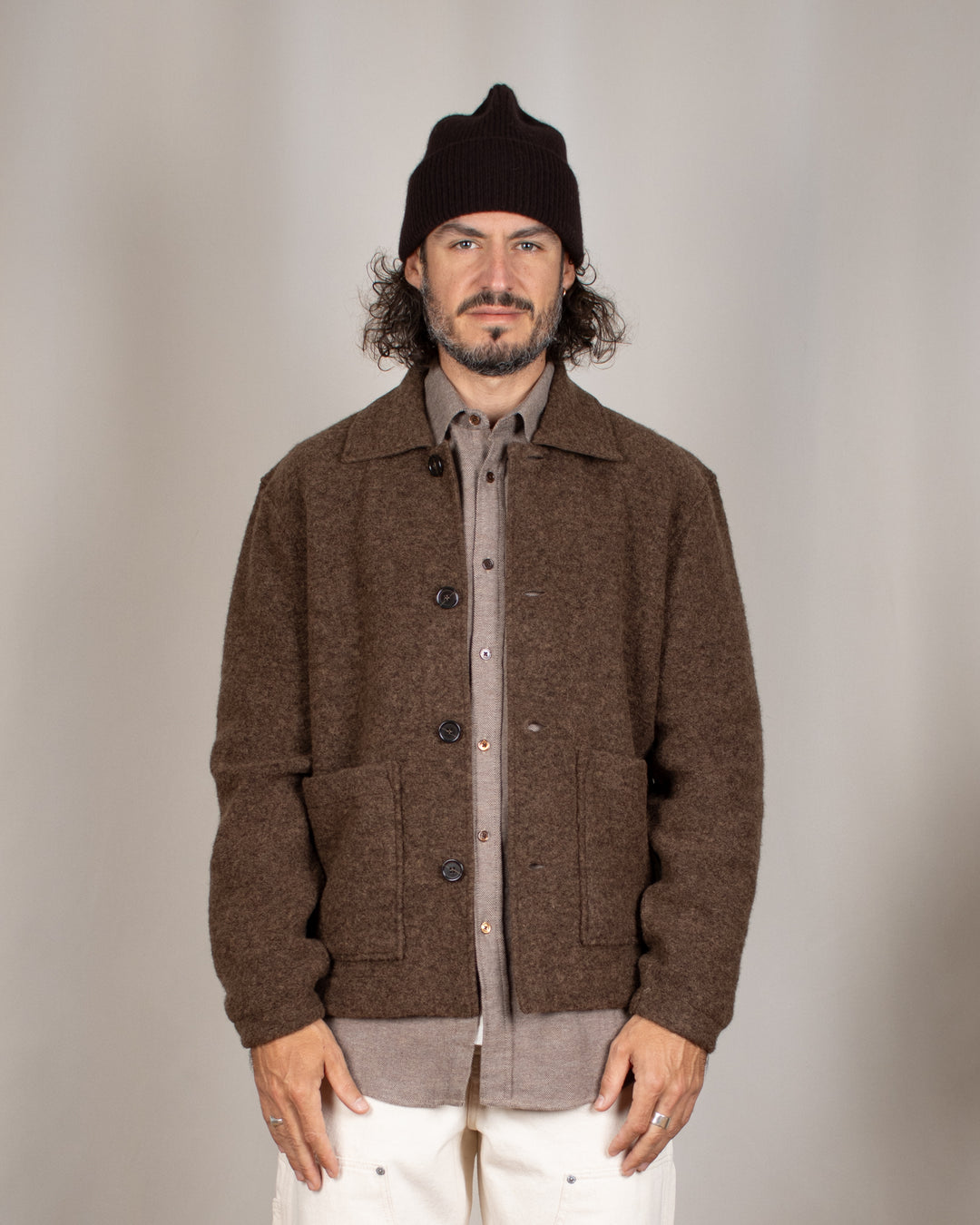 Rams Jacket Wool Fleece Brown Marl