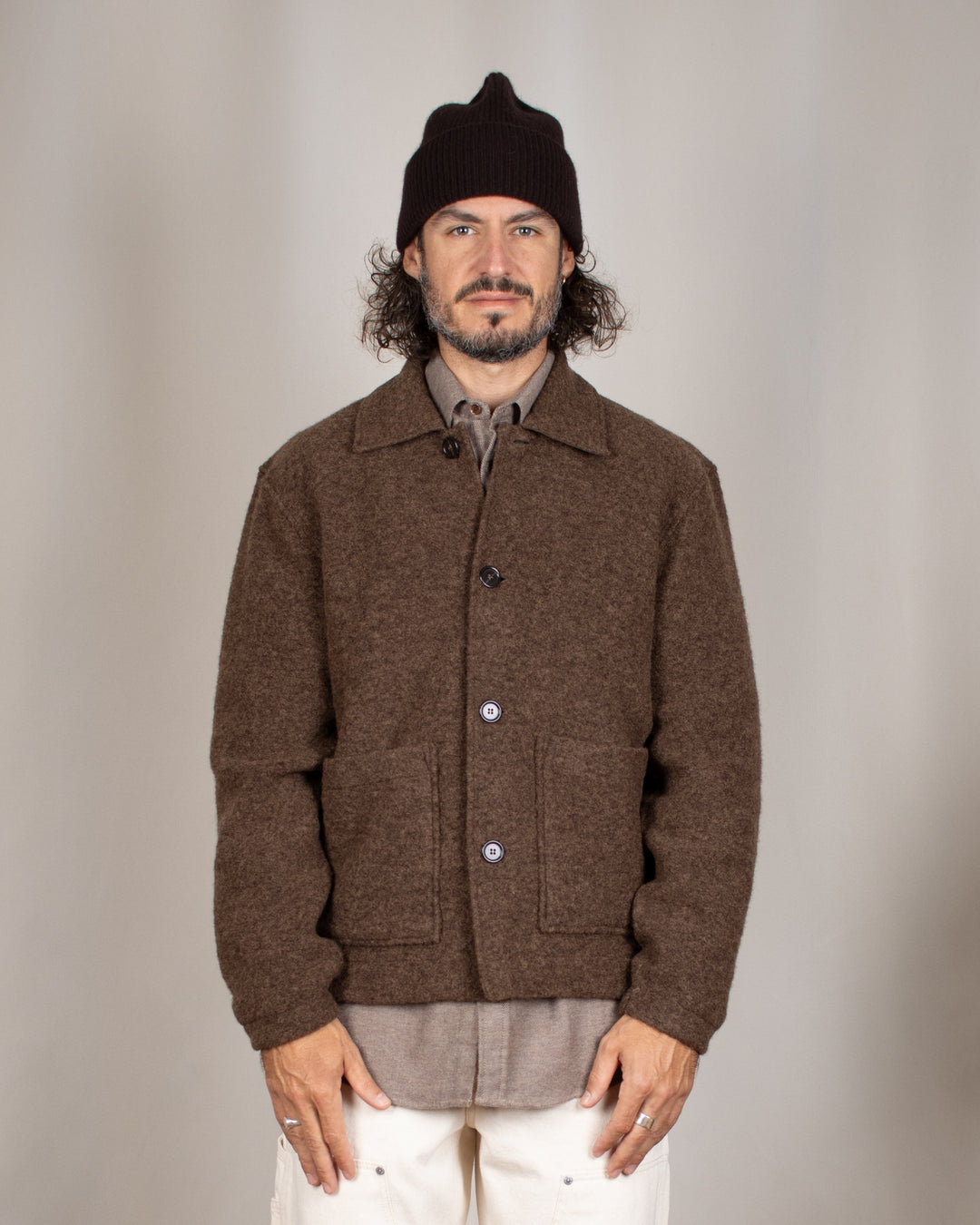 Rams Jacket Wool Fleece Brown Marl