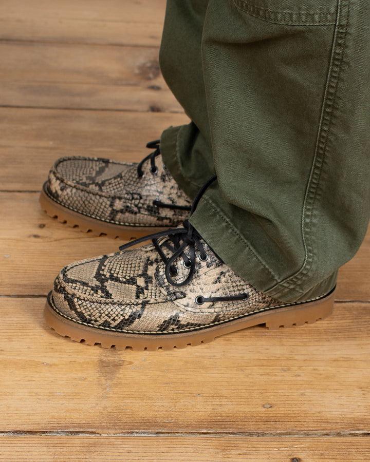 Ollie Boat Shoe Earth Snake Leather