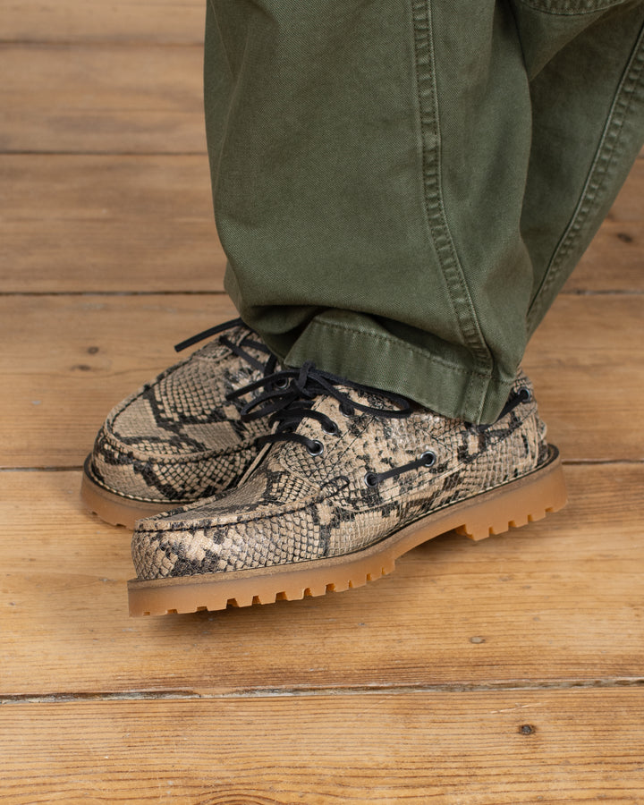 Ollie Boat Shoe Earth Snake Leather
