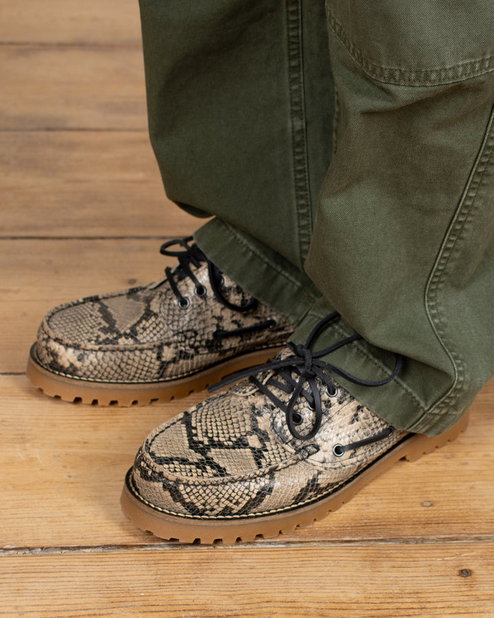 Ollie Boat Shoe Earth Snake Leather