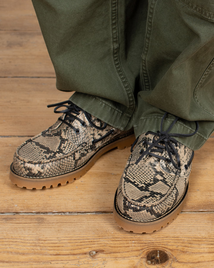 Ollie Boat Shoe Earth Snake Leather