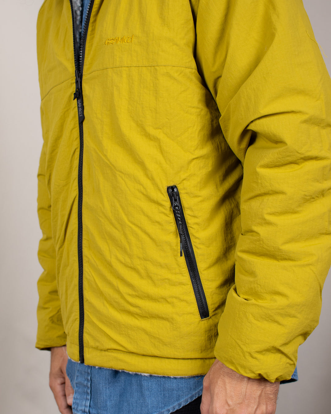 Reversible Sherpa Jacket Natural/Chartreuse