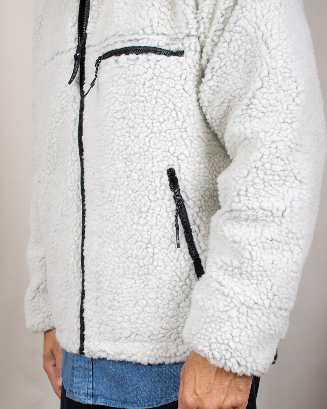 Reversible Sherpa Jacket Natural/Chartreuse