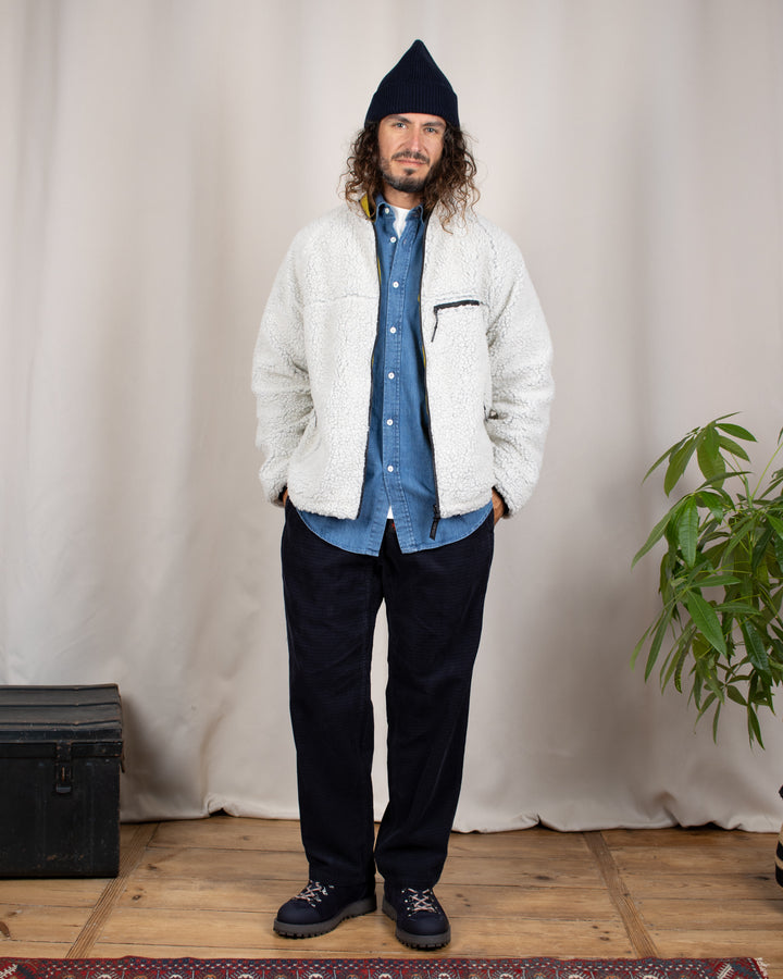 Reversible Sherpa Jacket Natural/Chartreuse