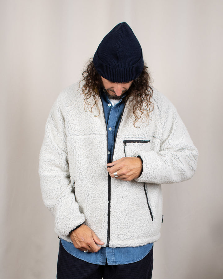 Reversible Sherpa Jacket Natural/Chartreuse