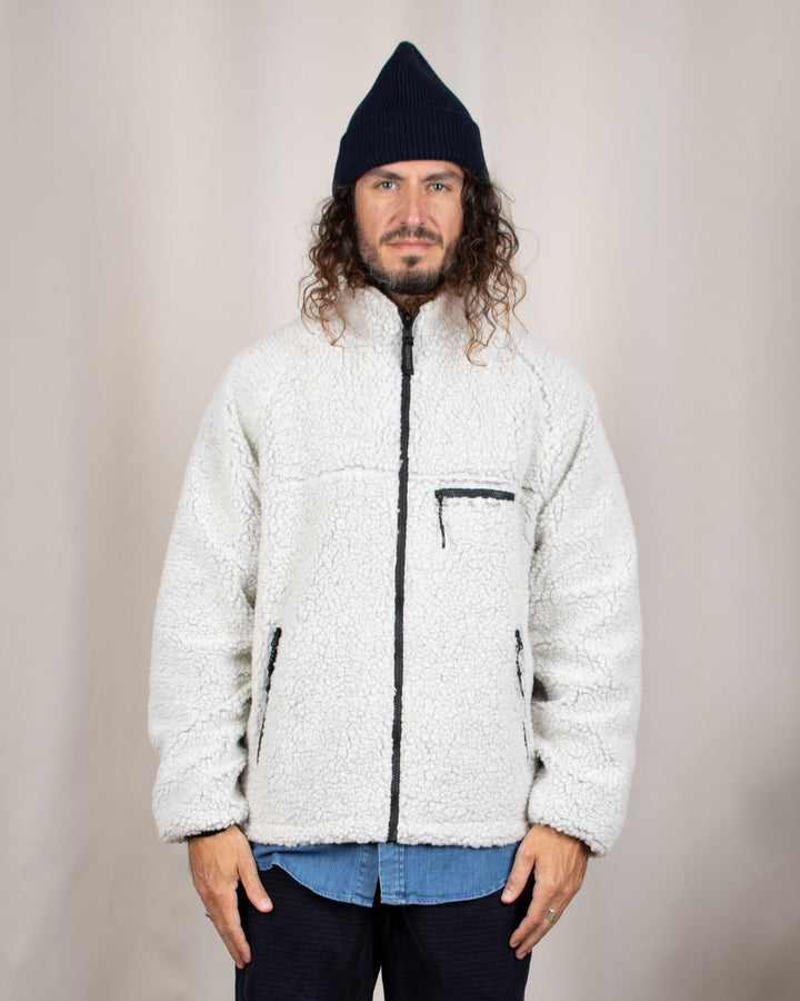 Reversible Sherpa Jacket Natural/Chartreuse