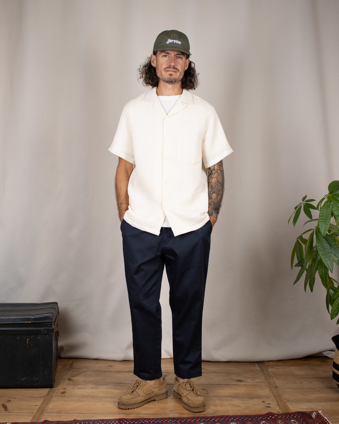 Honey Comb Shirt White