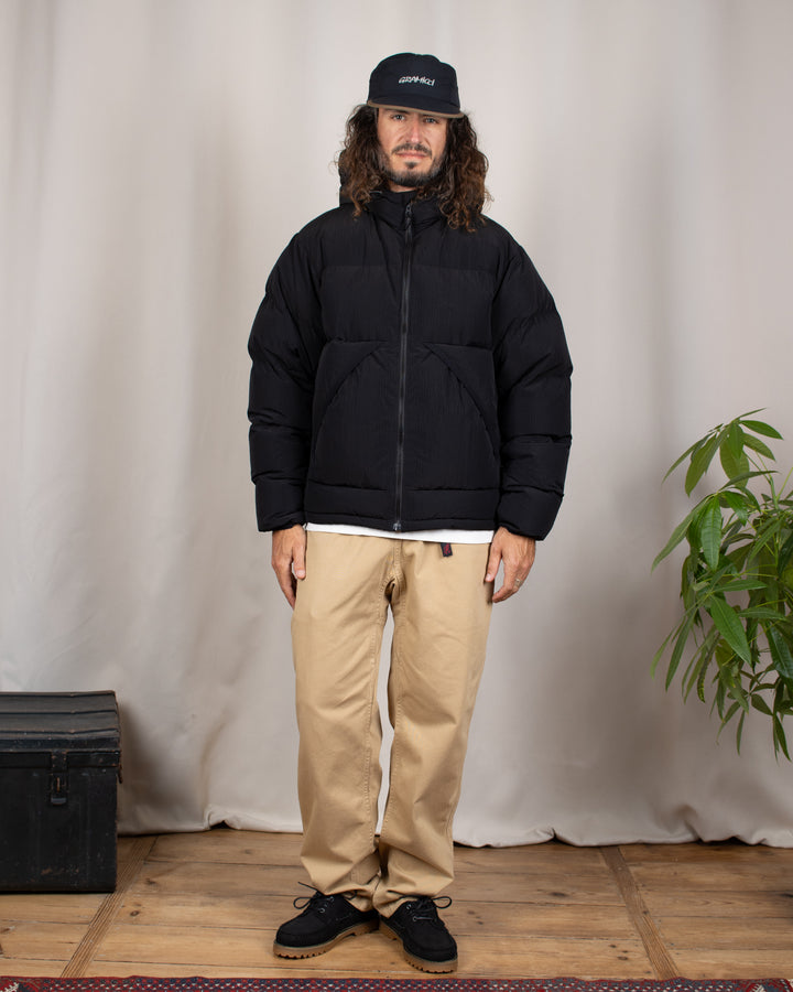 Down Puffer Hooded Jacket Black