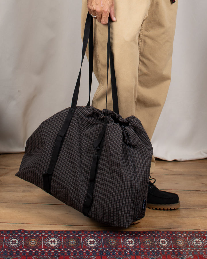 Plaid Climbing Tote Deep Brown