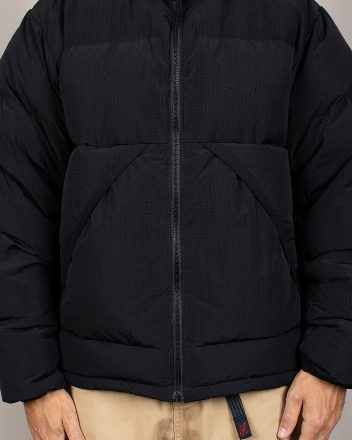 Down Puffer Hooded Jacket Black