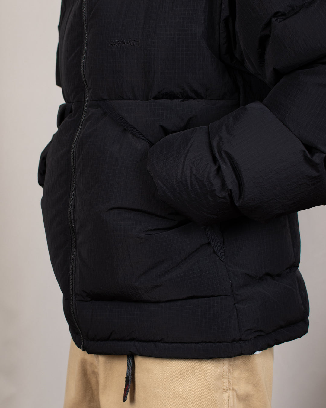 Down Puffer Hooded Jacket Black