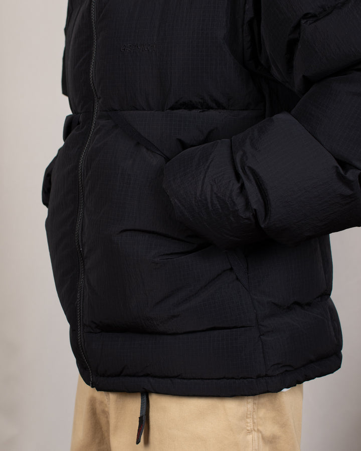 Down Puffer Hooded Jacket Black