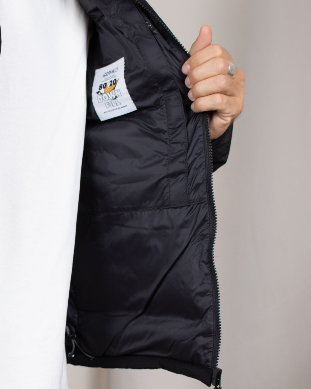 Down Puffer Hooded Jacket Black