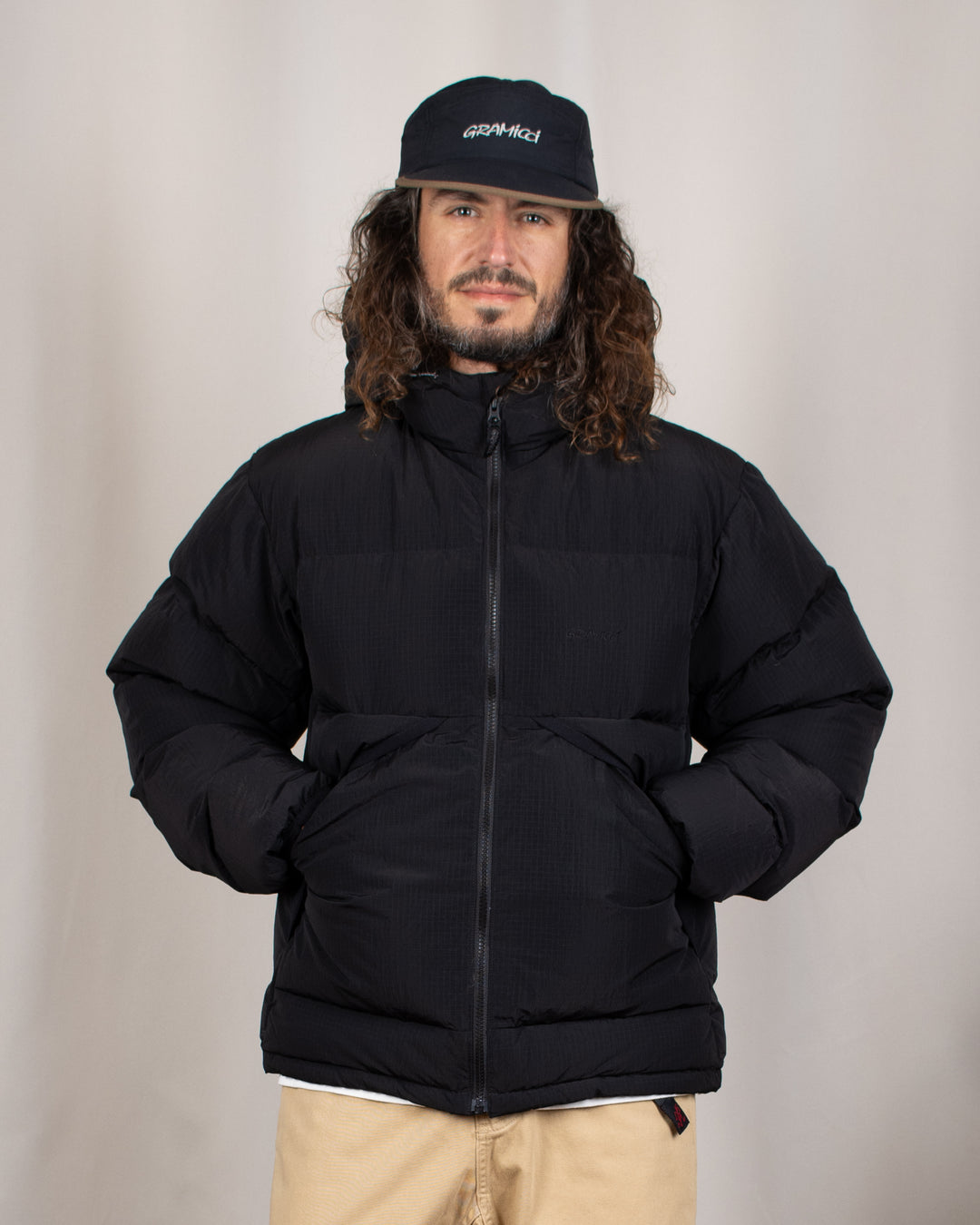 Down Puffer Hooded Jacket Black