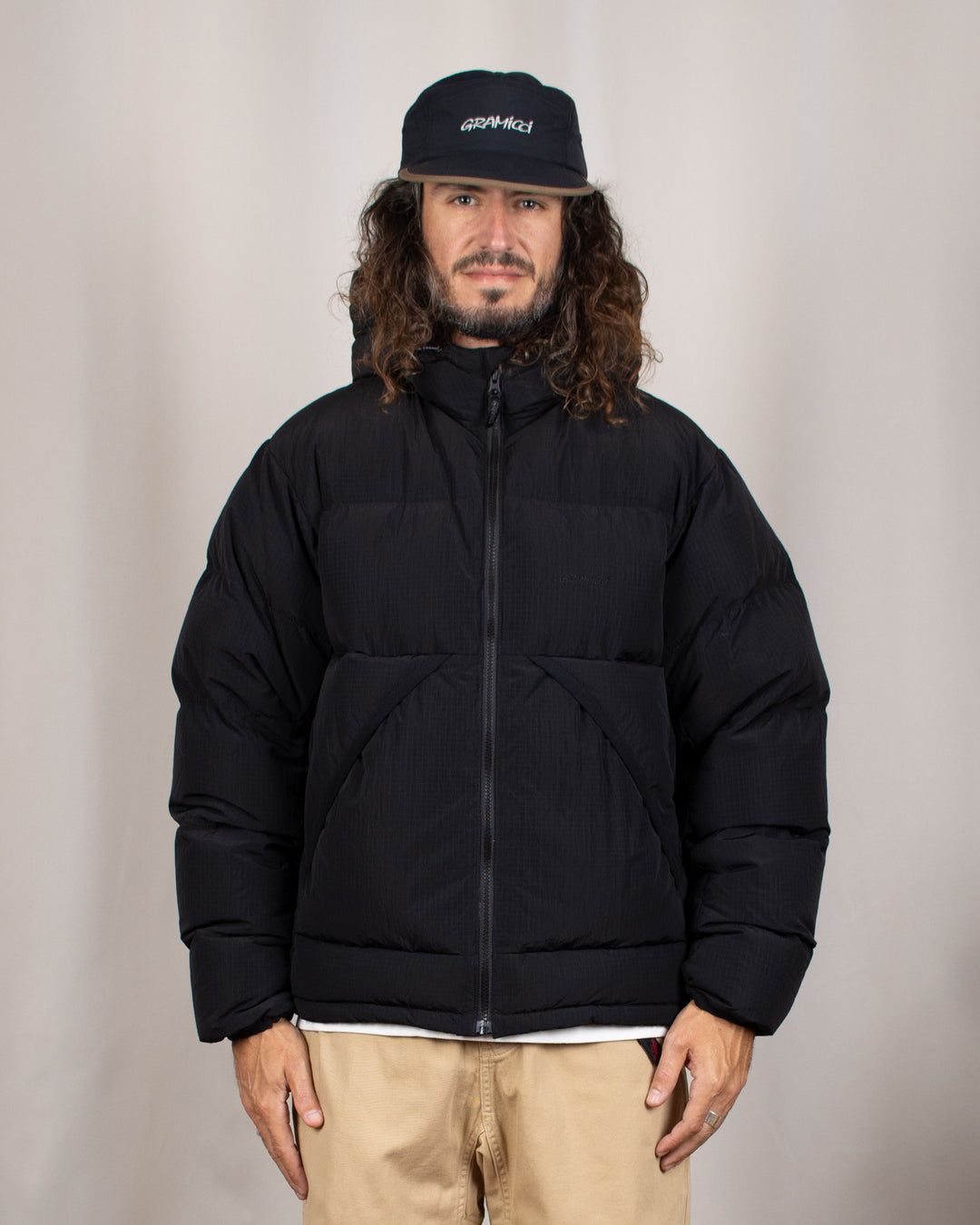 Down Puffer Hooded Jacket Black