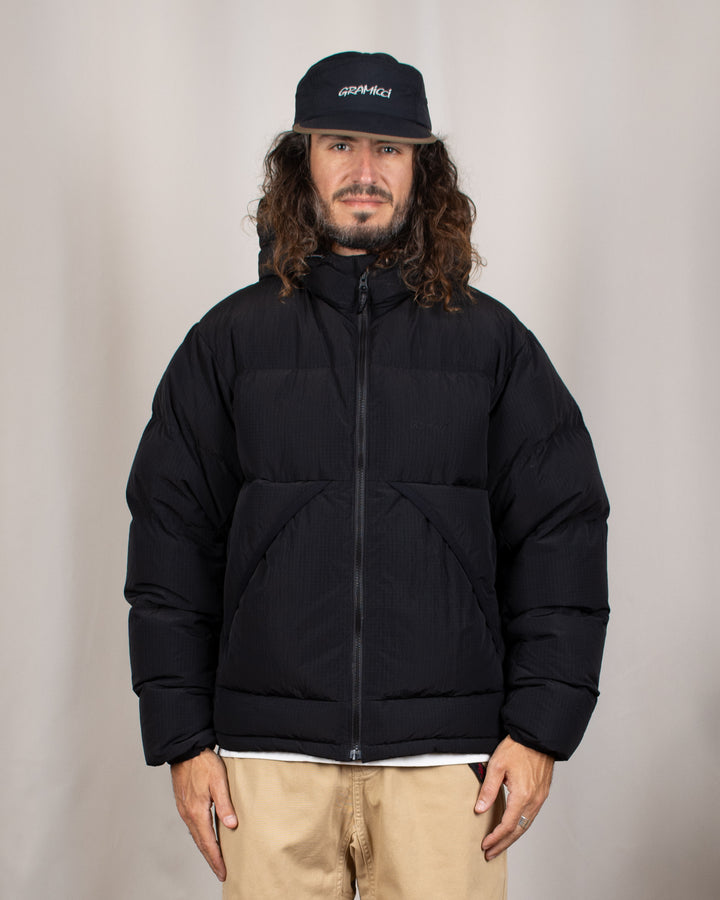 Down Puffer Hooded Jacket Black
