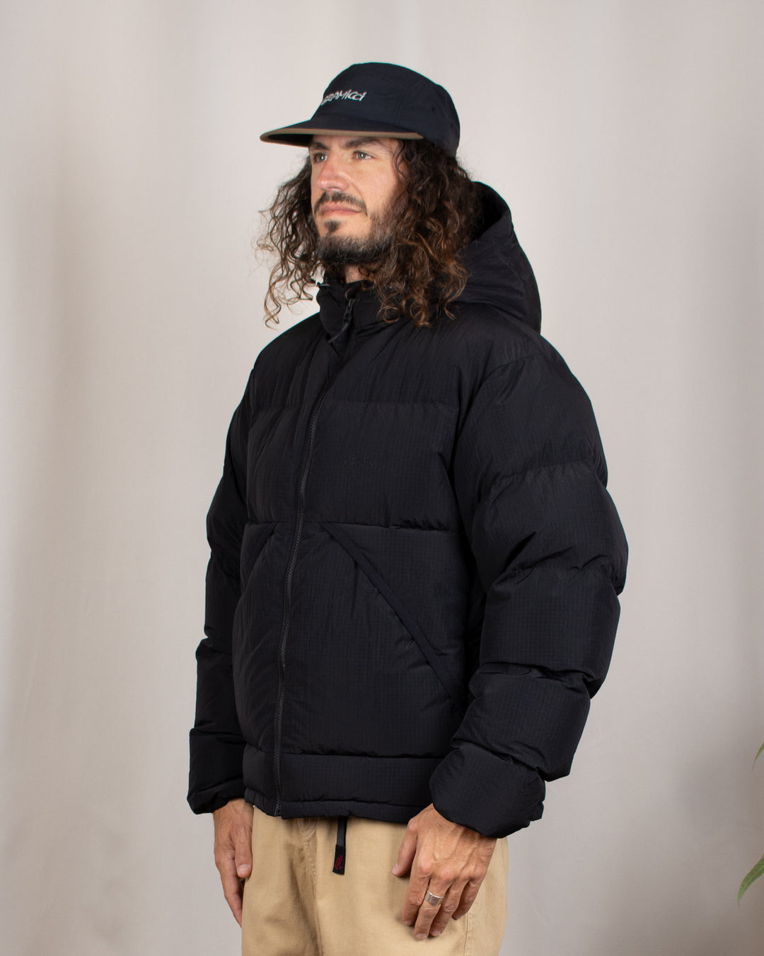 Down Puffer Hooded Jacket Black
