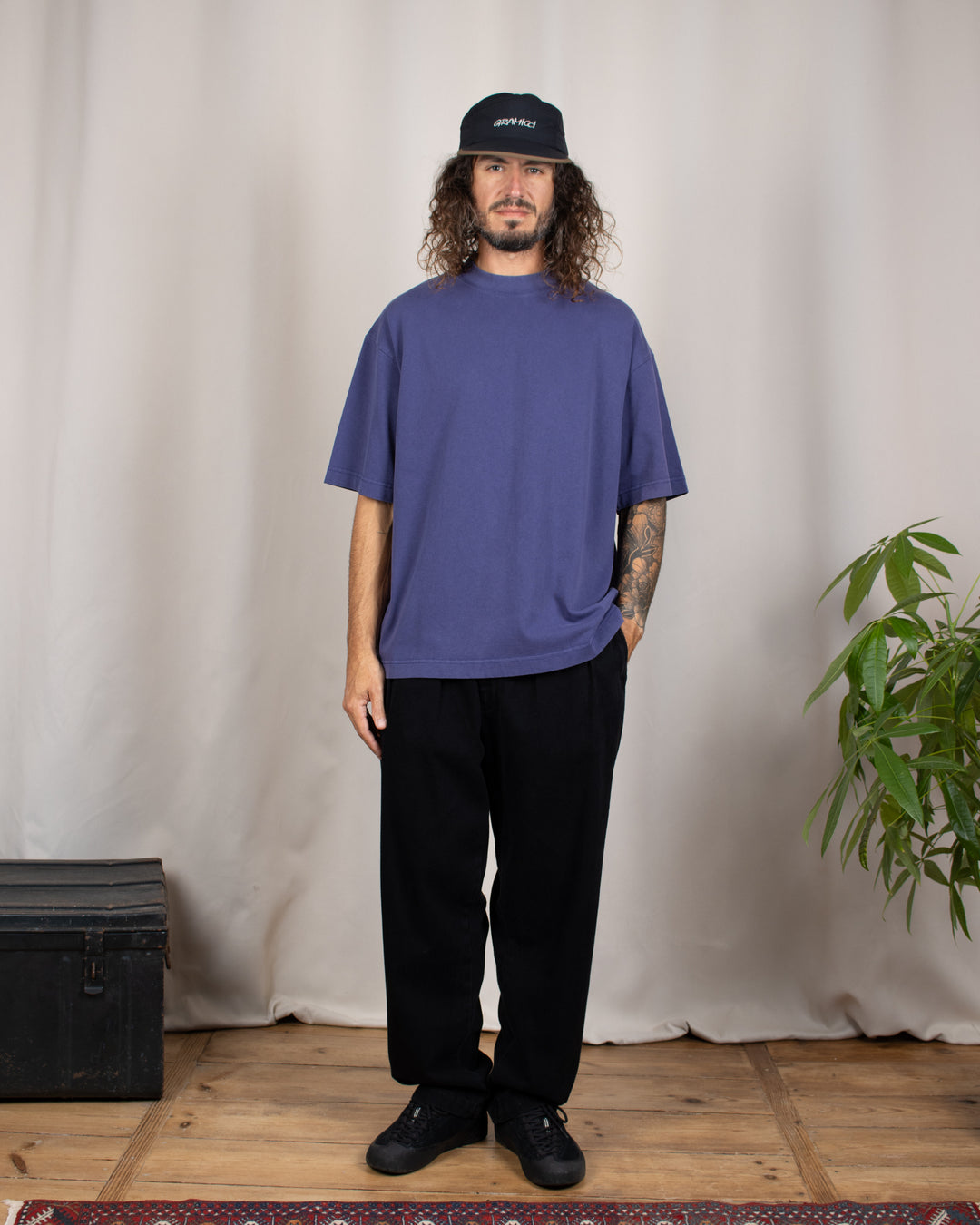 Heavy Oversize Tee Purple Washed