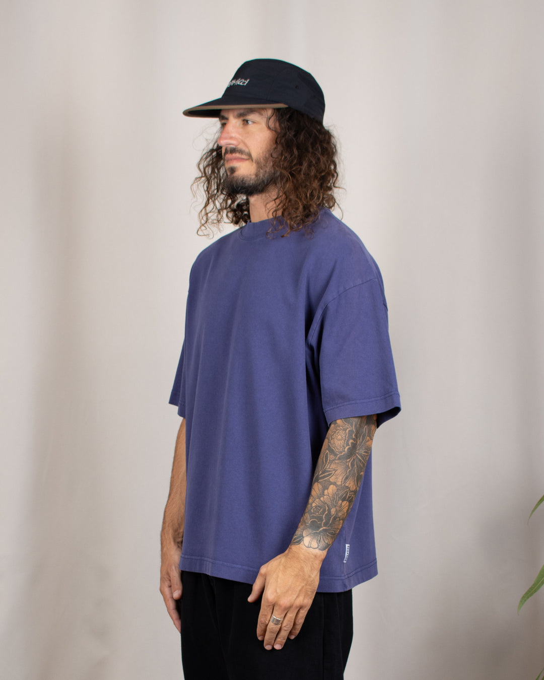Heavy Oversize Tee Purple Washed