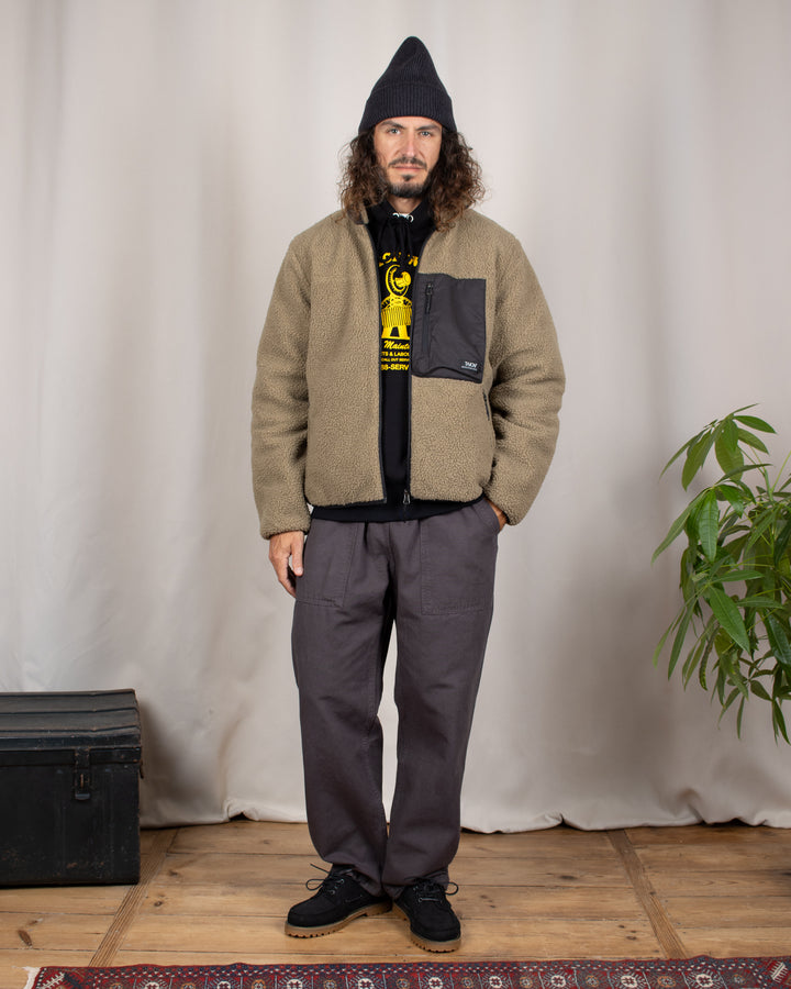 Mountain W-Zip Boa Hi Neck Jacket D.Beige/Black