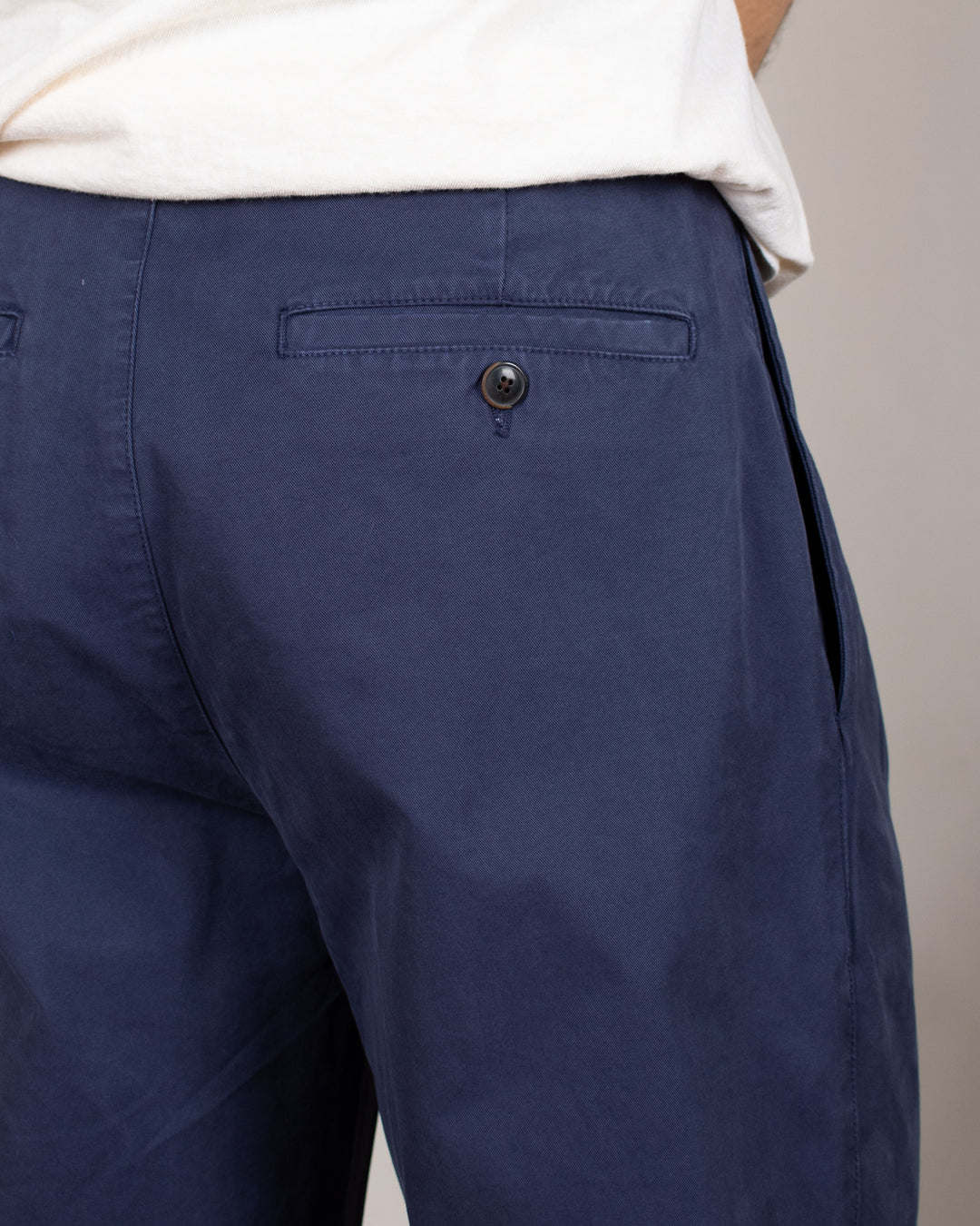 Double Pleats Twill Pants Navy