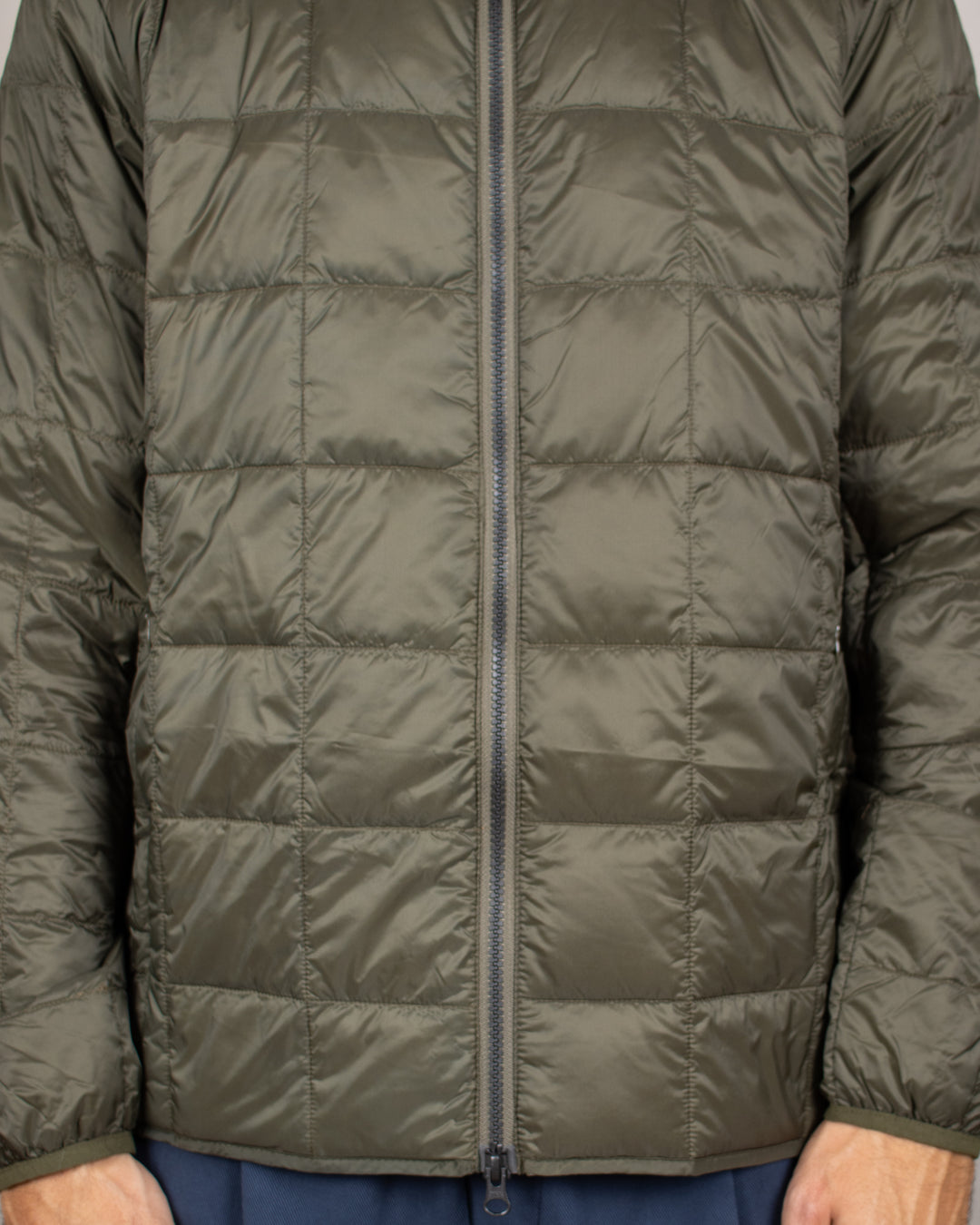Hi Neck W-Zip Down Jacket Dark Olive
