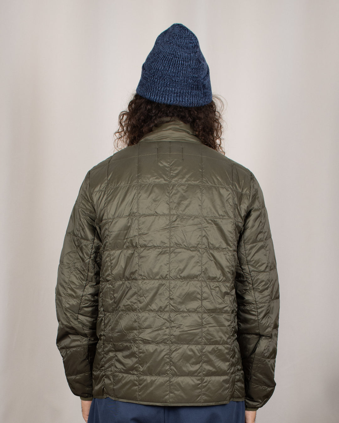 Hi Neck W-Zip Down Jacket Dark Olive