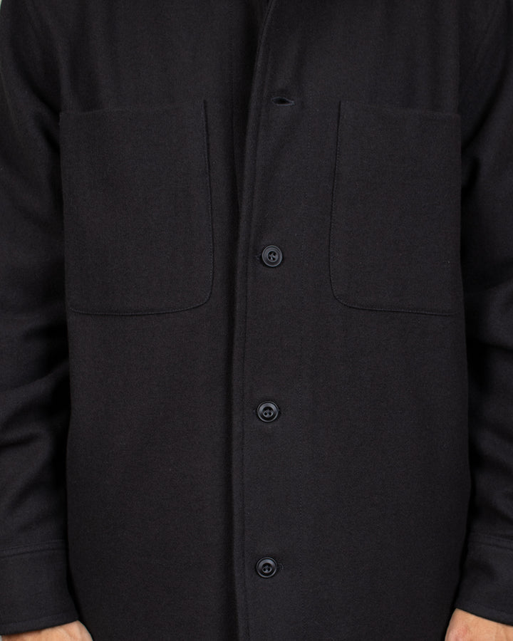 Woody Wool Overshirt Dark Grey