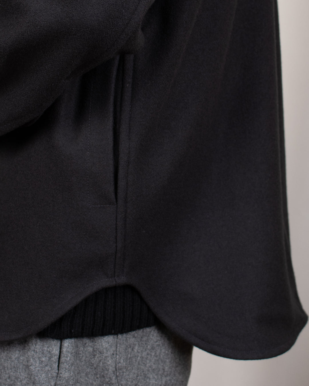 Woody Wool Overshirt Dark Grey